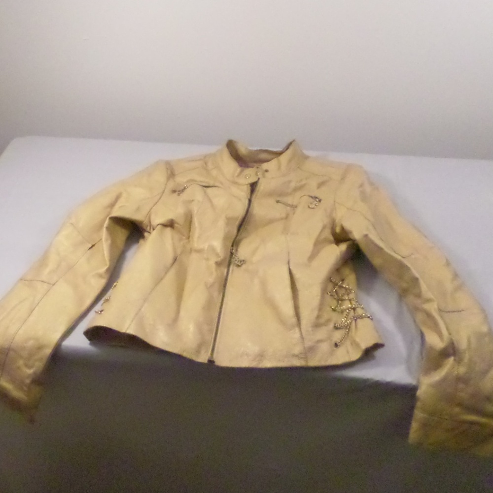 Rocawear Gold Leather Jacket Large